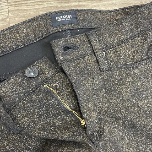 Hudson Nico Midrise Super Skinny Speckled Gold & Black Jeans - Picture 5 of 13
